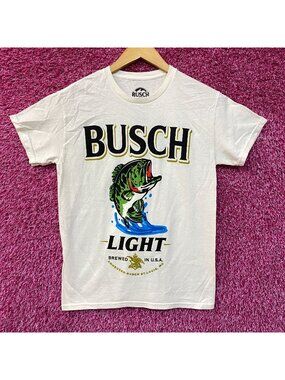 Busch Busch Light Brewed for Fishermen Colorway Beige T-Shirt Small
